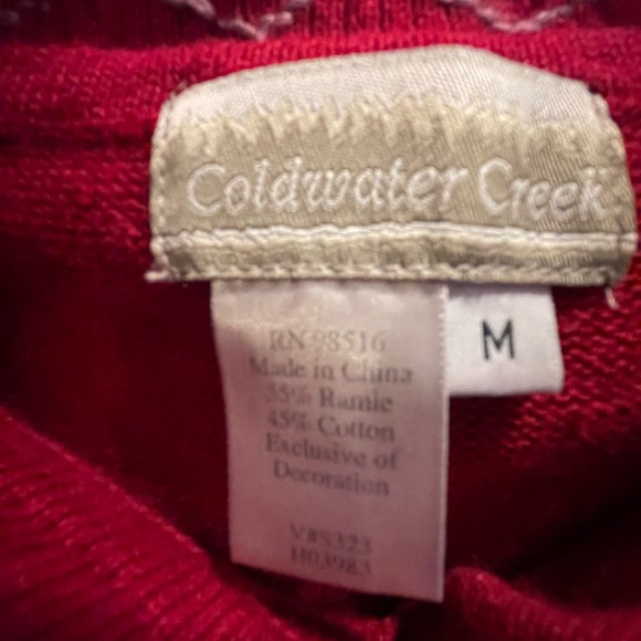 Coldwater Creek Beautiful Embroidered Floral Tunic Cardigan M FREE SHIP - Picture 4 of 4